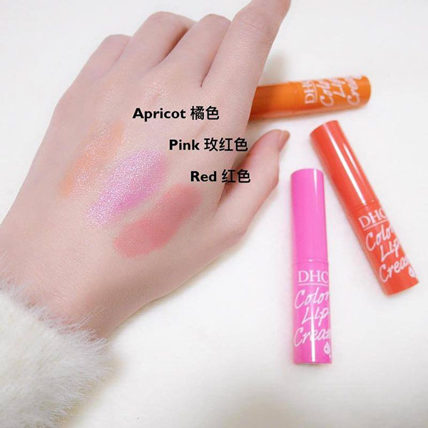 Son dưỡng DHC Color Lip có các màu cam, đỏ và hồng